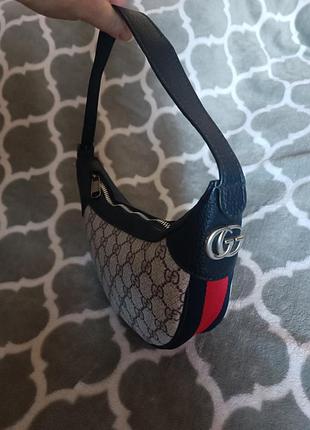 Сумка жіноча gucci маленька багет коричнева чорна