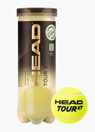 М'ячі для тенісу head tour xt 3 ball 570823, 3 шт.