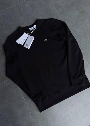 Чоловічий світшот lacoste black, чорний , кофта lacoste