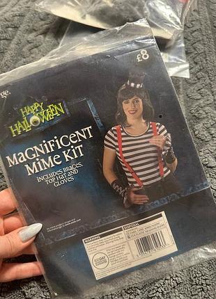 Карнавальний набір george magnificent mime kit для міма з підтяжками та циліндром