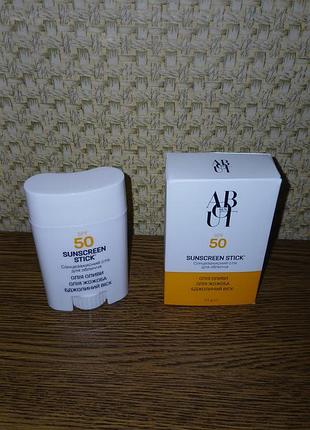 Сонцезахисний стік для обличчя about spf 50 з олією оливи та жожоба