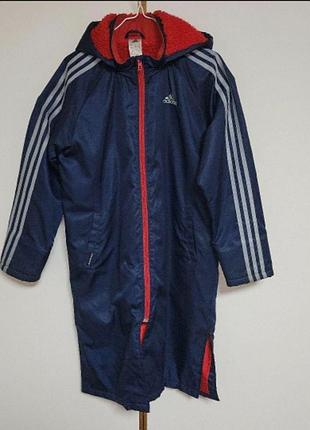 Осінній плащ-парка adidas синій з червоним