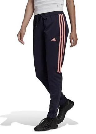 Спортивні штани жіночі adidas темно-сині зі смужками