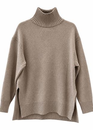 Светр жіночий h&m подовжений вовняний бежевий