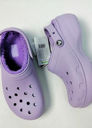 Женские кроксы утепленные с мехом crocs