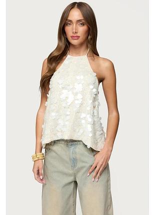 Нарядна майка топ з паєтками river island 🛍️1+1=3🛍️