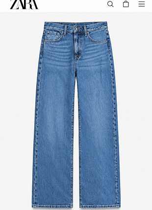 Джинси труби wide leg від zara (100% бавовна), з