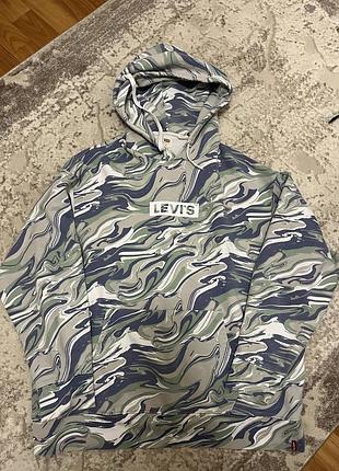 Спортивна кофта levi's з капюшоном та абстрактним принтом
