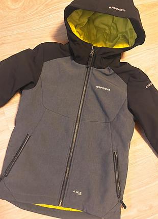 Куртка для хлопчика icepeak демісезонна сіро-чорна з салатовим 140-146 см