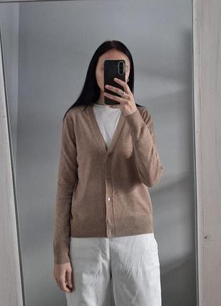 Кардиган женский трикотажный коричневый на пуговицах h&amp;m