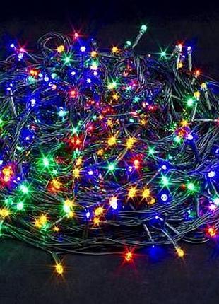 Гирлянда-нить 2-0828, 500 led, 20 м, разноцветное свечение, чёрный провод