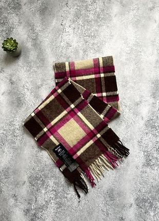 Шарф barbour moon tartan вовняний у клітинку 87х25 см