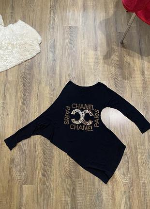 Туніка підліткова chanel чорна з паєтками