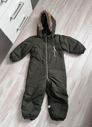 Зимовий суцільний комбінезон h&m хакі з капюшоном
