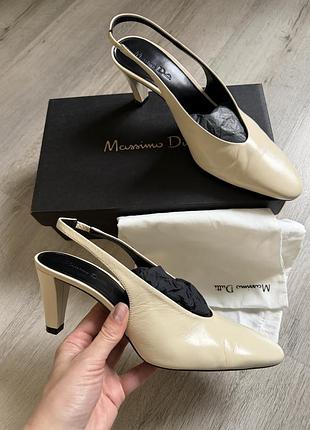 Жіночі слінгбеки massimo dutti кремові шкіряні 6 см