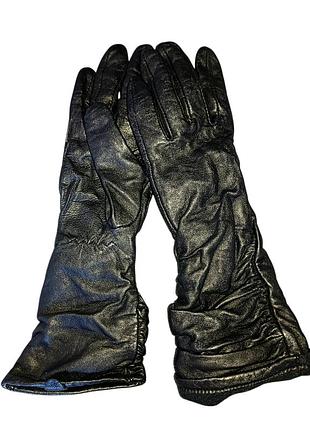 Шкіряні, довгі рукавички new look