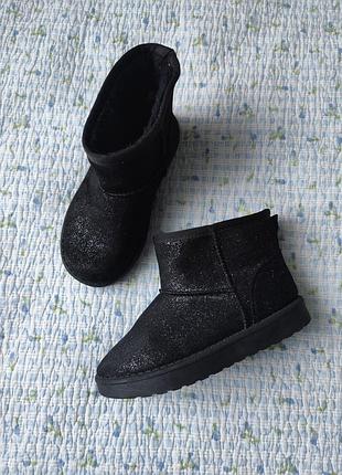 Уггі дитячі matalan чорні з блискітками 29 розмір