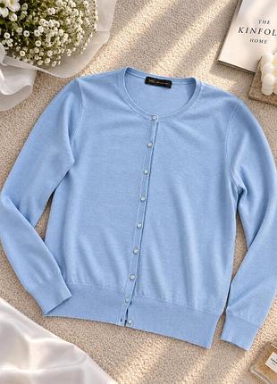 Жіночий кардиган marks & spencer блакитний на ґудзиках