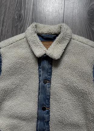 Куртка шерпа levi’s premium big e джинсова денім 4