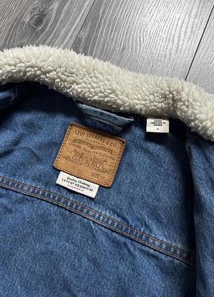 Куртка шерпа levi’s premium big e джинсова денім 8