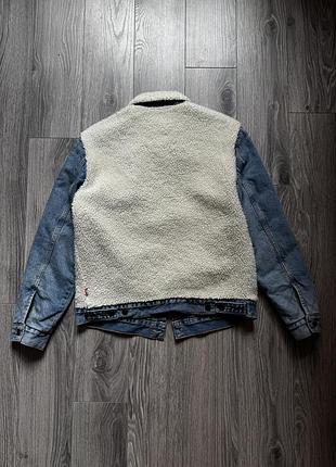 Куртка шерпа levi’s premium big e джинсова денім 7