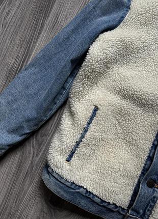 Куртка шерпа levi’s premium big e джинсова денім 5