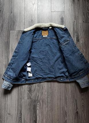 Куртка шерпа levi’s premium big e джинсова денім 6