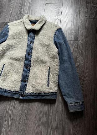 Куртка шерпа levi’s premium big e джинсова денім 3