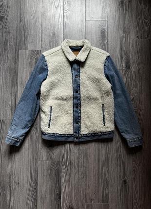 Куртка шерпа levi’s premium big e джинсова денім 2