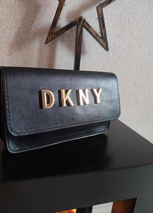 Стильная кожаная сумка-клатч поясная сумка dkny donna karan new york оригинал