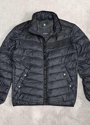 G-star raw m-l черный микро пуховик без капюшона с карманами