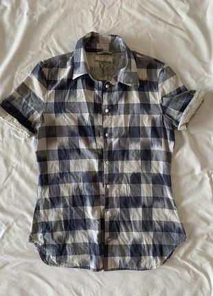 Сорочка жіноча guess у клітинку з мереживом