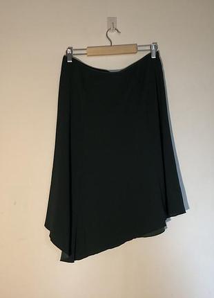 Спідниця h&m темно-зелена з асиметричним подолом