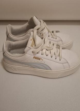Кросівки puma на платформі білі із золотистим