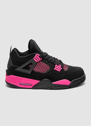 Жіночі кросівки nike air jordan 4 retro black/neon pink | 36–41