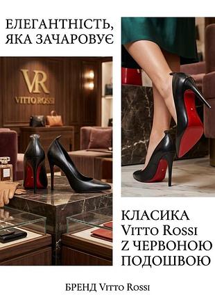 🖤жіночі туфлі vitto rossi чорні шкіряні човники