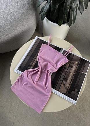 Рожева міні сукня zara рожева барбі сукня zara на тонких бретелях