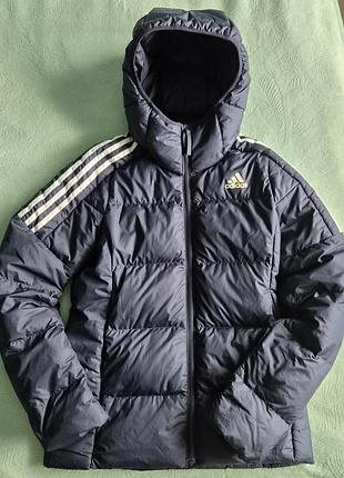 Куртка підліткова adidas стьобана з капюшоном чорна