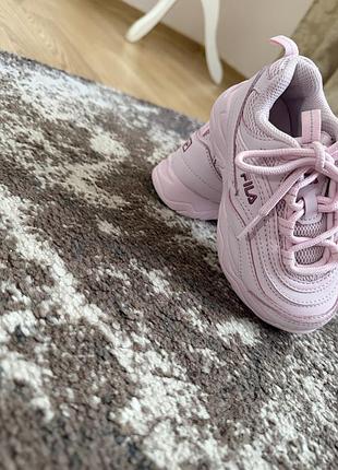 Дитячі кросівки fila рожеві низькі спортивні на шнурівці