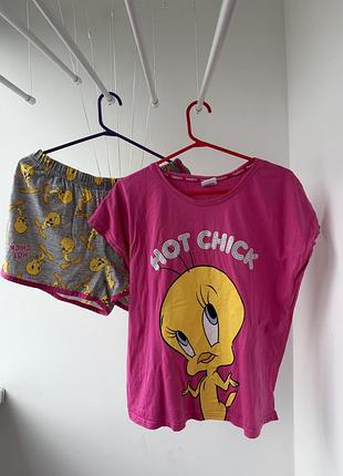 Яскрава рожева піжама looney tunes з твіті george, розмір m (uk 12-14 / euro 40-42)