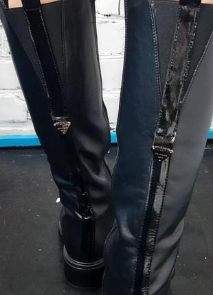 Чоботи жіночі нові чорні шкіряні 37 розмір