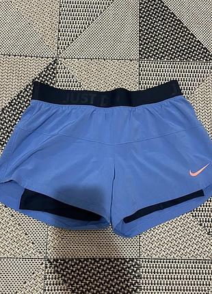 Жіночі спортивні подвійні шорти nike dri-fit 2-in-1