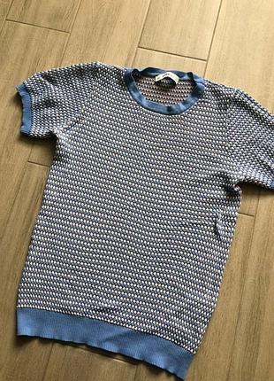 Футболка жіноча zara блакитна трикотажна м