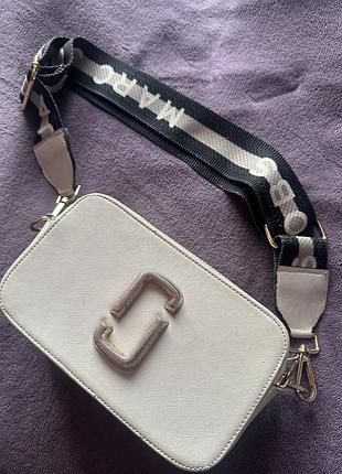 Сумка жіноча marc jacobs snapshot через плече маленька біла