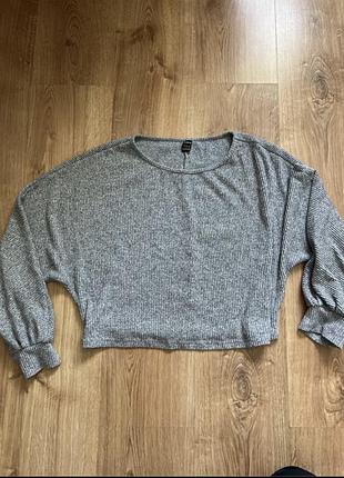 Светр  теплий жіночий сірий на m-xl оверсайс на кожен день