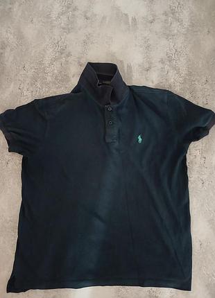 Чоловіче поло polo ralph lauren xl чорне бавовняне