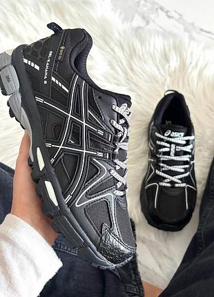 Asics gel-kahana 8 gore-tex black white stripes 2