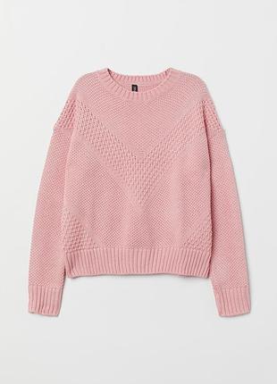 Жіночий в'язаний светр h&m рожевий