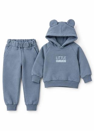 Костюм для хлопчика синій з написом little brother