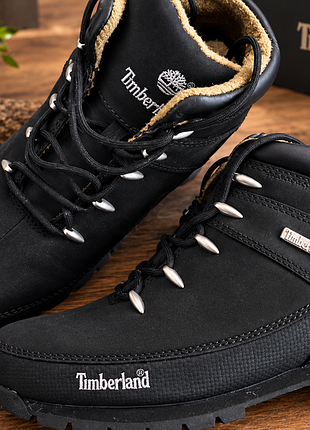 Черевики чоловічі timberland чорні на хутрі